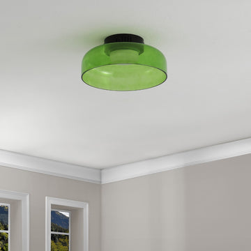 Kalmar 12" Modern Minimalist Iron/Glass Dimmable Integrated LED Flush Mount